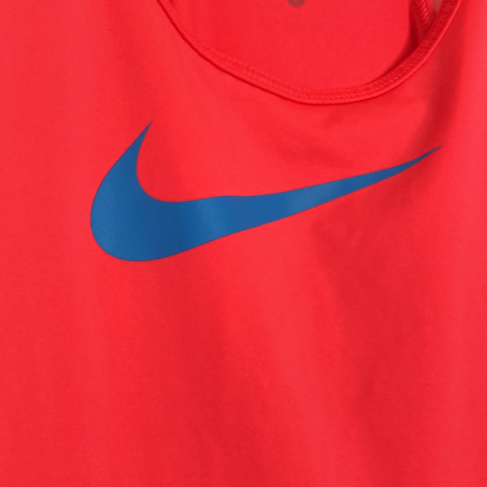 Nike Women's  pink tone Tank Top with Blue Logo - Picture 3 of 5